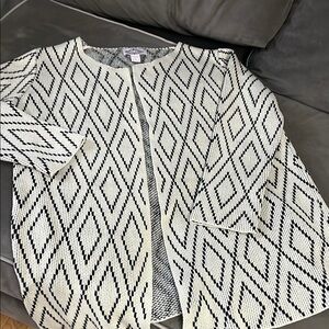 Olivers Black and White Cardigan with Geometric Design